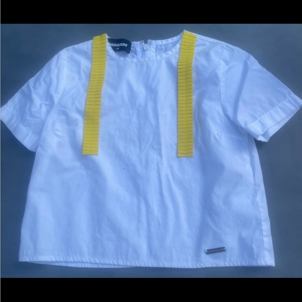 DSQUARED2 White and Yellow Kids Tee